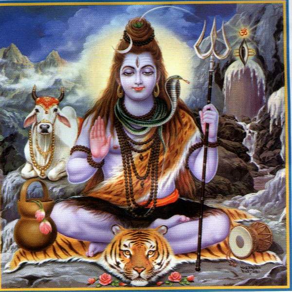 Dibujo de Shiva con el tridente